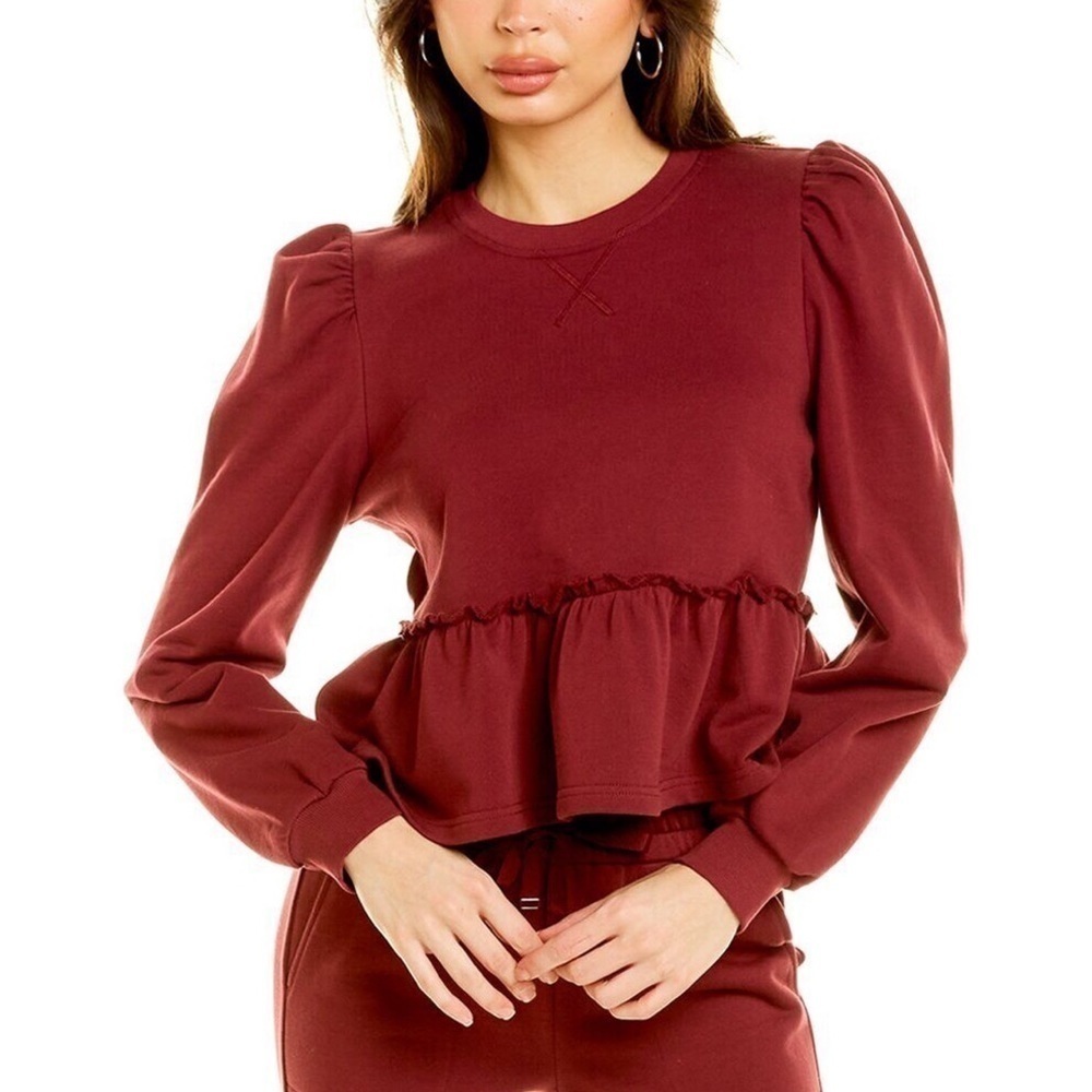CAMI NYC Lyra Sweatshirt Burgundy Red Size Medium